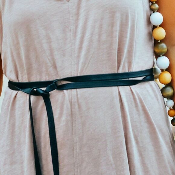 NWT B-Low The Belt Leather Gatsby Long Black Fringe Tassel Boho Waist Cinch Wrap - Picture 12 of 13